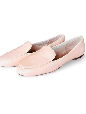 Leather Nude Beige Blush Pink Slip On Flats Loafers by Firth Size 8.5